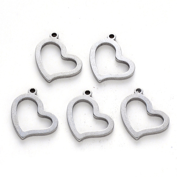 Honeyhandy Stainless Steel Charms Laser Cut Heart Stainless