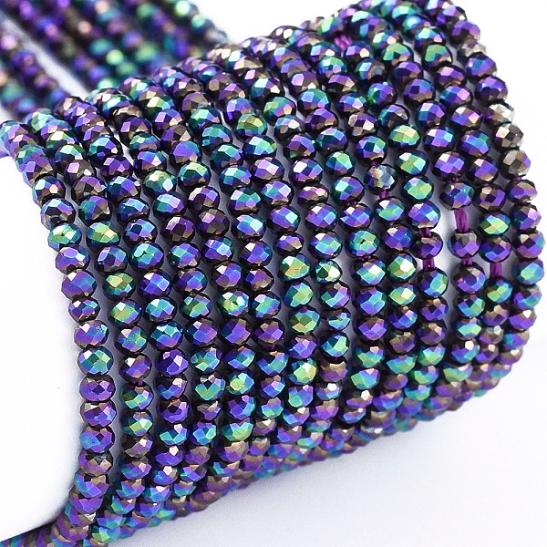 Arricraft Electroplate Glass Beads Strands Full Plated Faceted