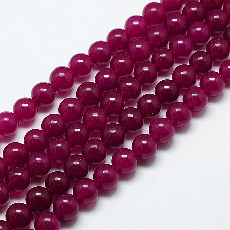 Honeyhandy Natural Malaysia Jade Bead Strands Round Dyed Beads Medium