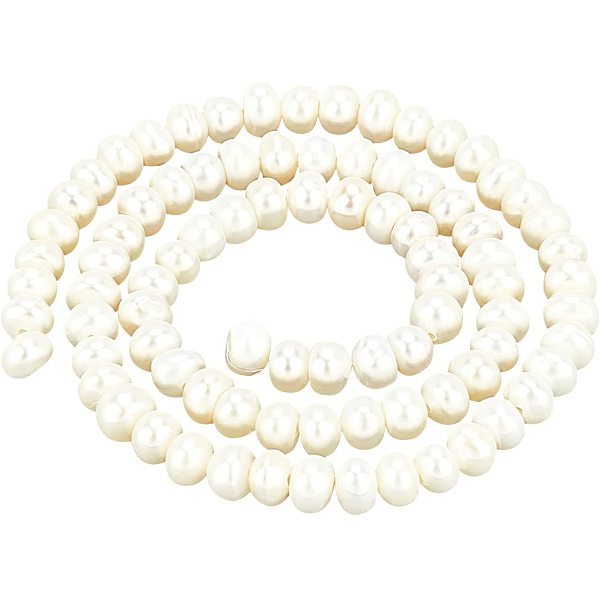 Nbeads Pcs Natural Cultured Freshwater Pearl Beads Beige Pearl