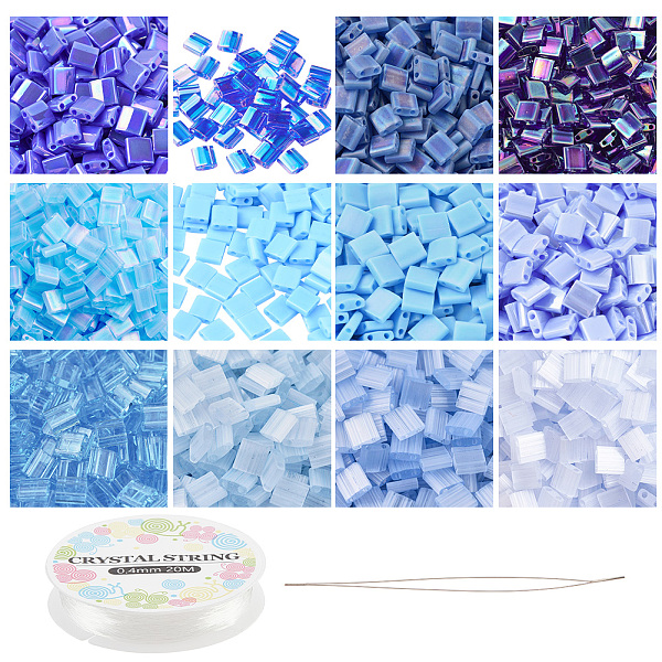 Nbeads About Pcs Blue Tila Beads Kit Colors Mm Glass Seed