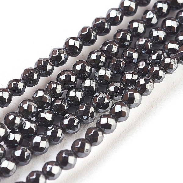 Honeyhandy Non Magnetic Synthetic Hematite Beads Strands Faceted