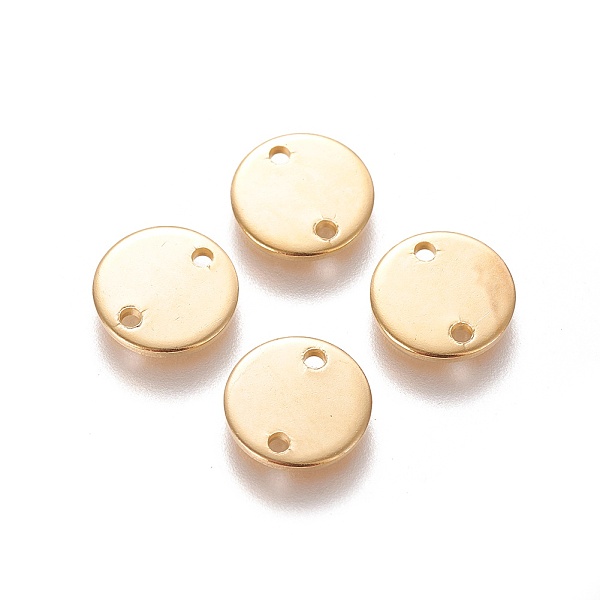 Honeyhandy Stainless Steel Links Connectors Flat Round Golden