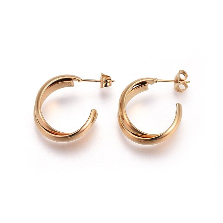 Honeyhandy Ion Plating IP 304 Stainless Steel Ear Studs Golden