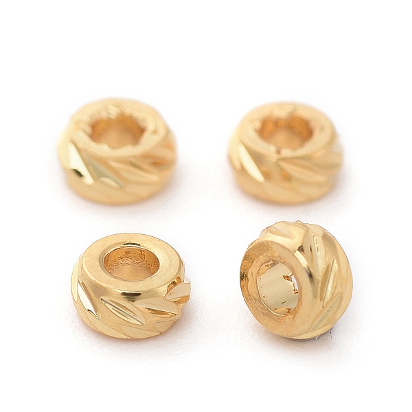 Honeyhandy Brass Spacer Beads Real K Gold Plated Ring X Mm