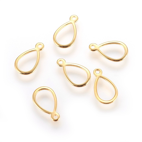 Honeyhandy Stainless Steel Open Charms Teardrop Golden X X Mm