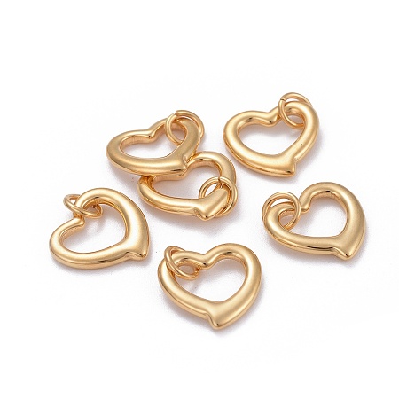 Honeyhandy Stainless Steel Open Heart Charms With Jump Ring