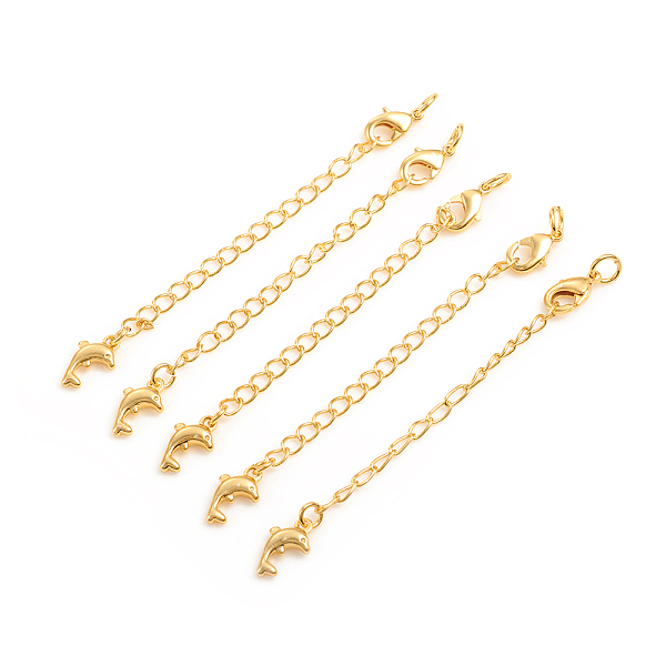 Honeyhandy Brass Chain Extender With Curb Chains And Lobster Claw