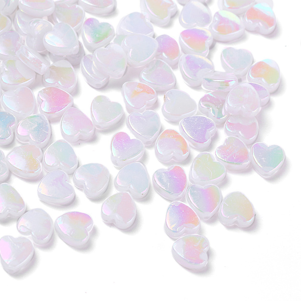 Honeyhandy Pcs Eco Friendly Transparent Acrylic Beads Dyed Ab