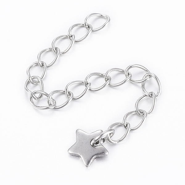 Honeyhandy Stainless Steel Chain Extender With Star Charms