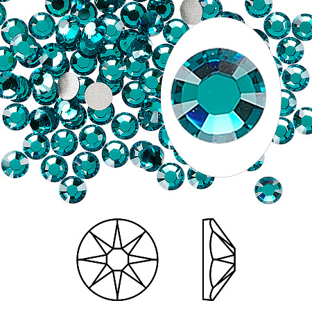 Arricraft Austrian Crystal Rhinestone Cabochons, Crystal Passions, Foil Back, Xirius Rose, 2088, 229_Blue Zircon, 6.32~6.5mm