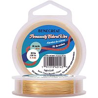 BENECREAT 26-Gauge Light Gold Copper Wire Tarnish Resistant Wire, 197-Feet/66-Yard, for Jewelry Craft Making