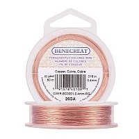 BENECREAT 26-Gauge Tarnish Resistant Copper Wire, 197-Feet/66-Yard
