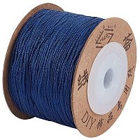 Pandahall Elite About 100m/roll 0.8mm Nylon Thread Cord Chinese Knotting Cord Prussian Blue Thread Beading Thread Bead Cord for DIY Jewelry Bracelets Craft Making