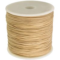 JEWELEADER 1 Roll About 150 Yards Braided Nylon Jewelry Thread Cord 0.5mm Chinese Knotting Beading Cord for DIY Jewellery Making Macrame Kumihimo Shamballa Bracelet - Burly Wood