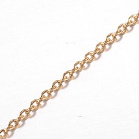 Honeyhandy Ion Plating(IP) 304 Stainless Steel Cable Chains, Soldered, for Jewelry Making, Golden, 2.5x2x0.5mm