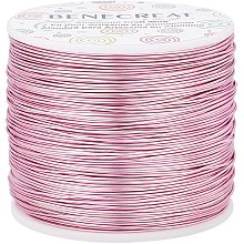 BENECREAT 20 Gauge 770FT Tarnish Resistant Jewelry Beading Wire Bendable Aluminum Sculpting Metal Wire for Jewelry Craft Beading Work, RosePink