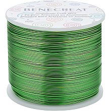 BENECREAT 754FT Matte Jewelry Craft Wire 20 Gauge Tarnish Resistant Aluminum Wire for Beading Necklace Jewelry Making, Lime Green