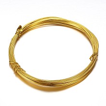 Honeyhandy Round Aluminum Craft Wire, for Beading Jewelry Craft Making, Gold, 20 Gauge, 0.8mm, 10m/roll(32.8 Feet/roll)