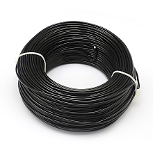 Honeyhandy Round Aluminum Wire, Flexible Craft Wire, for Beading Jewelry Doll Craft Making, Black, 22 Gauge, 0.6mm, 280m/250g(918.6 Feet/250g)