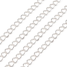 Honeyhandy Iron Twisted Chains, Unwelded, with Spool, Oval, Silver, 5x3.5x0.7mm, about 328.08 Feet(100m)/roll