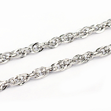 Honeyhandy 304 Stainless Steel Rope Chains, Unwelded, Stainless Steel Color, 0.6mm, Link: 4.5x3.5x0.6mm