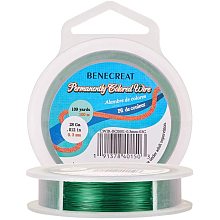 BENECREAT 28-Gauge Tarnish Resistant Wire Green Copper Wire, 328-Feet/109-Yard, for Jewelry Craft Making