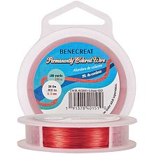 BENECREAT 28-Gauge Tarnish Resistant Wire Red Copper Wire, 328-Feet/109-Yard, for Jewelry Craft Making