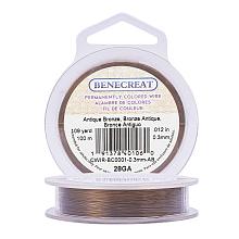 BENECREAT 28-Gauge Tarnish Resistant Antique Bronze Wire, 328-Feet/109-Yard