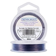 BENECREAT 28-Gauge Tarnish Resistant Gunmetal Wire, 328-Feet/109-Yard