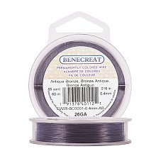 BENECREAT 26-Gauge Tarnish Resistant Gunmetal Wire, 197-Feet/66-Yard