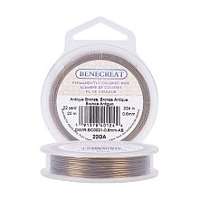 BENECREAT 22-Gauge Tarnish Resistant Antique Bronze Wire, 66-Feet/22-Yard