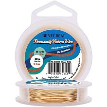 BENECREAT 22-Gauge Light Gold Copper Wire Tarnish Resistant Wire, 66-Feet/22-Yard, for Jewelry Craft Making