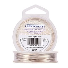 BENECREAT 22-Gauge Tarnish Resistant Silver Coil Wire, 66-Feet/22-Yard