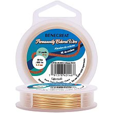 BENECREAT 20-Gauge Light Gold Copper Wire Tarnish Resistant Wire, 33-Feet/11-Yard, for Jewelry Craft Making