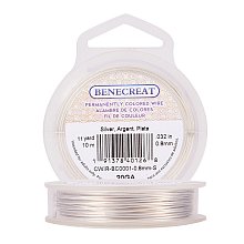 BENECREAT 20-Gauge Tarnish Resistant Silver Coil Wire, 33-Feet/11-Yard