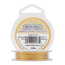 BENECREAT 22 Gauge Twist Gold Wire Tarnish Resistant Jewelry Making Wire, 33-Feet/11-Yard in Total