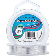 BENECREAT 32-Gauge 174 Yards Tarnish Resistant Silver Wire Thin Copper Jewelry Wire for Beading Craft