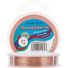 BENECREAT 28 Guage Tarnish Resistant Twist Copper Wire 262 Feet/80m 3 Strands Copper Jewelry Beading Wire for Jewelry Craft Making