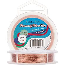 BENECREAT 26 Gauge Tarnish Resistant Twist Copper Wire 164 Feet/50m 3 Strands Copper Jewelry Beading Wire for Jewelry Craft Making