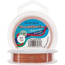 BENECREAT 24 Gauge/0.5mm Tarnish Resistant Twist Copper Wire 65.5 Feet/20m 3 Strands Jewelry Beading Wire for Jewelry Craft Making, Red Copper