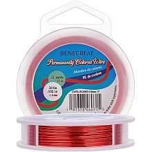 BENECREAT 20 Gauge 10m/11yard Craft Wire Jewelry Wire Copper Beading Wire for Jewelry Making Supplies and Crafting, Crimson