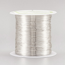 NBEADS Round Copper Wire Copper Beading Wire for Jewelry Making, Long-Lasting Plated, Silver, 28 Gauge, 0.3mm, about 236.22 Feet(72m)/roll