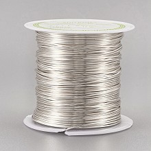 Honeyhandy Copper Wire Copper Beading Wire for Jewelry Making, Long-Lasting Plated, Silver Color Plated, 21 Gauge, 0.7mm, about 42.65 Feet(13m)/roll