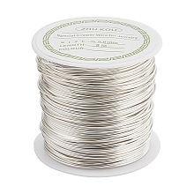 Honeyhandy Round Copper Wire Copper Beading Wire for Jewelry Making, Long-Lasting Plated, Silver Color Plated, 20 Gauge, 0.8mm, about 26.24 Feet(8m)/roll