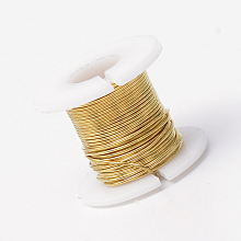 Honeyhandy Round Copper Jewelry Wire, Gold, 0.3mm, about 164.04 Feet(50m)/roll