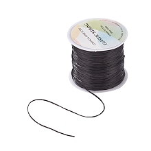 Honeyhandy Flat Elastic Crystal String, Elastic Beading Thread, for Stretch Bracelet Making, Black, 0.8mm, about 65.61 yards(60m)/roll