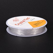 Honeyhandy Round Crystal Elastic Stretch Thread, for Bracelets Gemstone Jewelry Making Beading Craft, White, 0.7mm, about 8.7 yards(8m)/roll