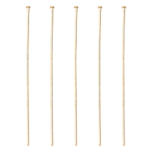 Honeyhandy Iron Flat Head Pins, Light Gold, 50x0.6mm, 23 Gauge, about 2100pcs/500g, Head: 1.5mm