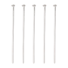 Honeyhandy Iron Flat Head Pins, Cadmium Free & Nickel Free & Lead Free, Platinum, 40x0.75~0.8mm, 20 Gauge, about 3000pcs/500g, Head: 2mm